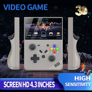 R43-Pro HD 4.3 인치 스크린, 오리지널 3D 조이스틱, 핸드헬드 게임기, 3D 홈, 4k Hd, 대형 PSP PS1, 25 시뮬레이터 지원