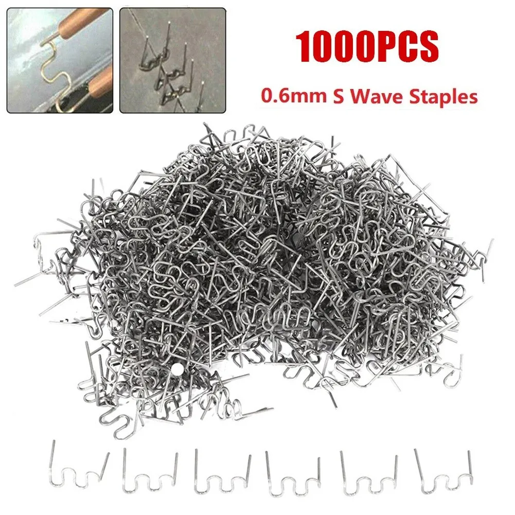 best soldering iron for electronics 1000Pcs 0.6mm S Pre-cut Wave Staples For Car Bumper Bodywork Plastic Stapler Repair Kit Welding Machine Wave Staples electric soldering irons