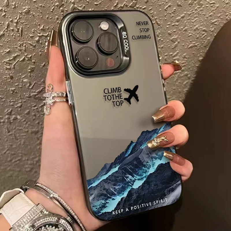 Luxury Mountain Peak Aircraft Shockproof Phone Case - Stylish and Durable Cover