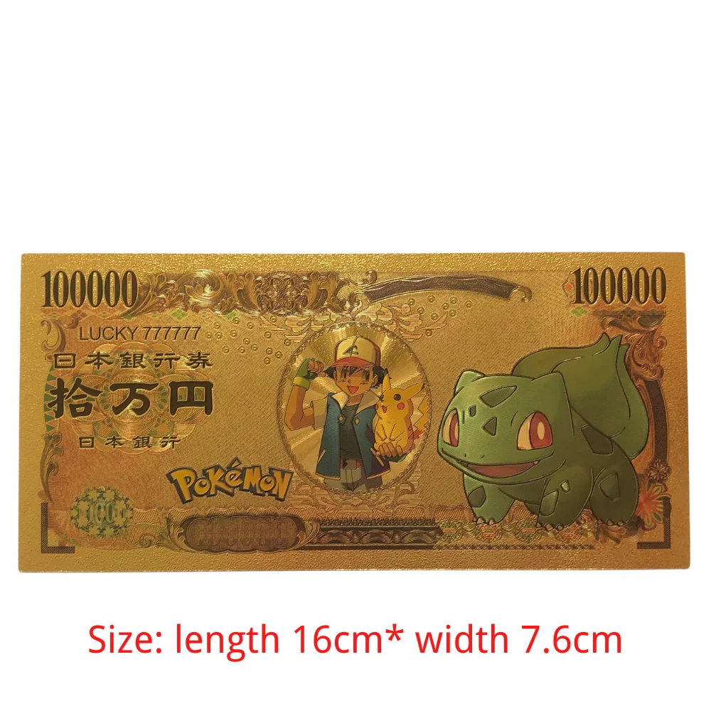 2022 anime Pokemon letter Gold Card Magic Baby commemorative gold coin collection coin Pikachu playing games children's toy gift