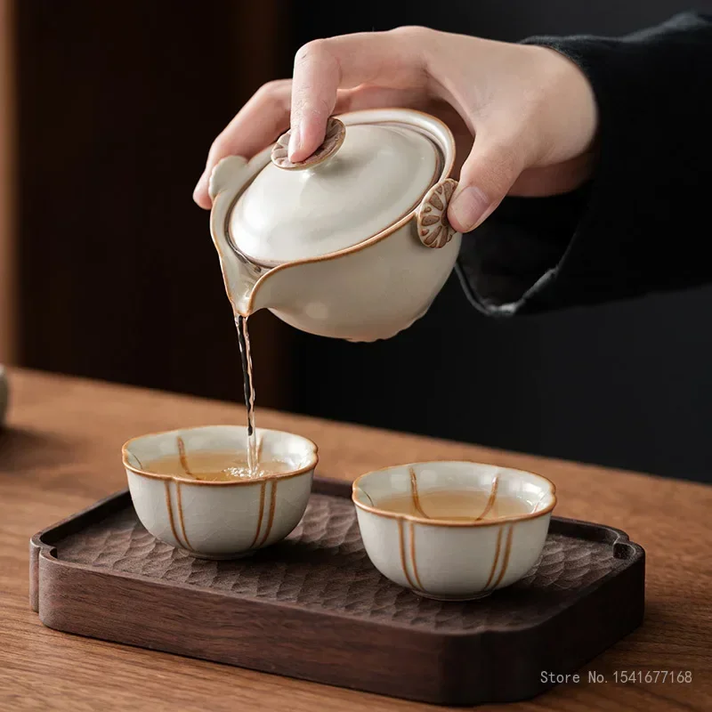 Creative Travel Tea Set, Teapot Tea Cup, Quick Guest, Kung Fu, Outdoor Portable Ceramic, Household Items, 1Pc, 130ml