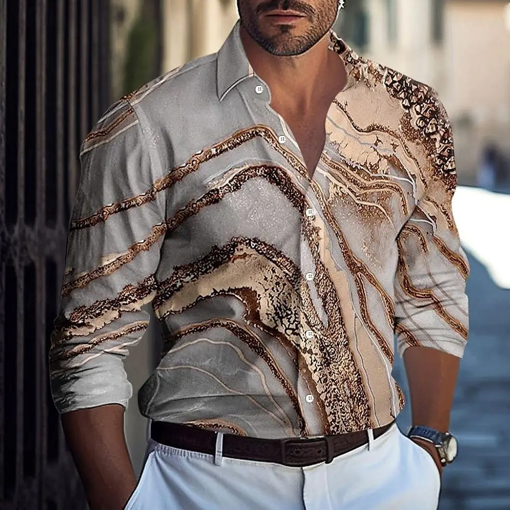 Men’s Marble Art Long Sleeve Shirt 6