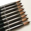 2023 Round Sharp 1pcs Hot Sale Factory Direct Kolinsky Acrylic Nail Brush Black Silver Metal Handle Big Size 14#16#18#20#22#24 2