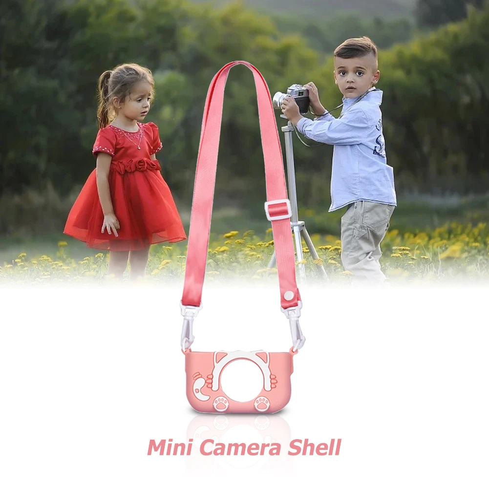 Juste de protection pour appareil photo pour enfants, étui pour appareil  photo de dessin animé mignon, sac en silicone pour photographie extérieure