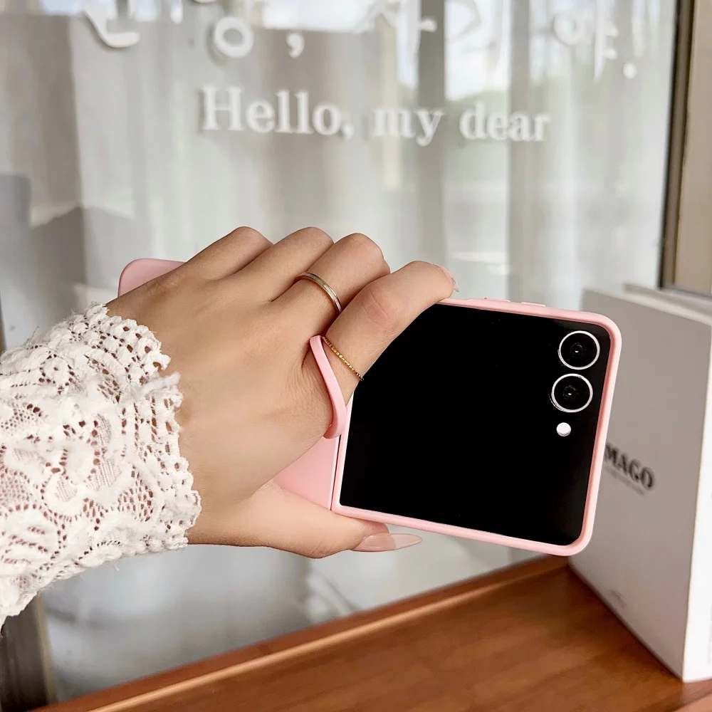 Liquid Silicone Shockproof Phone Case with Large Window and Fashion Ring Design