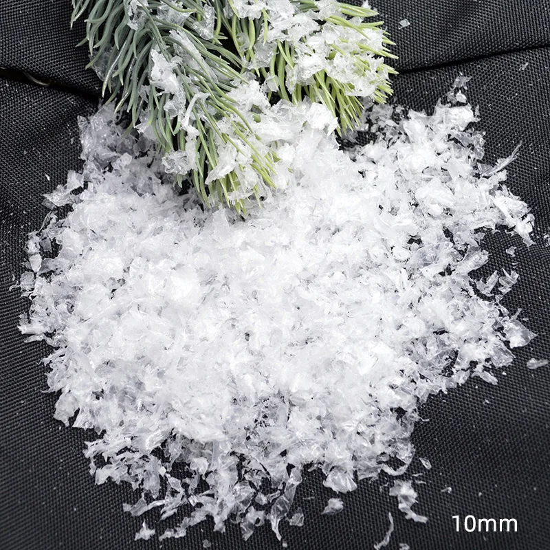 Christmas Ornaments Winter Snow Decoration 20g Approx 1mm-10mm Christmas Decoration Artificial Plastic Dry Snow Powder Xmas Gift Home Party DIY Scene Props Supply