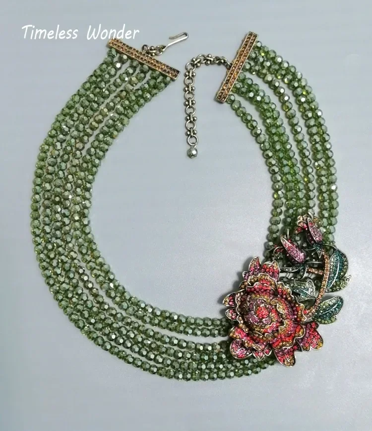 

Timeless Wonder Strand Zircon Floral Statement Necklaces for Women Designer Jewelry Gothic Runway Luxury Brand Rare Top 4526