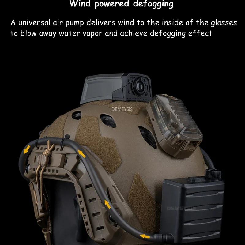 Tactical Goggles Anti-fog Defogging Ski Mask Fan Defogger Kit for Airsoft Shooting Motocross Glasses