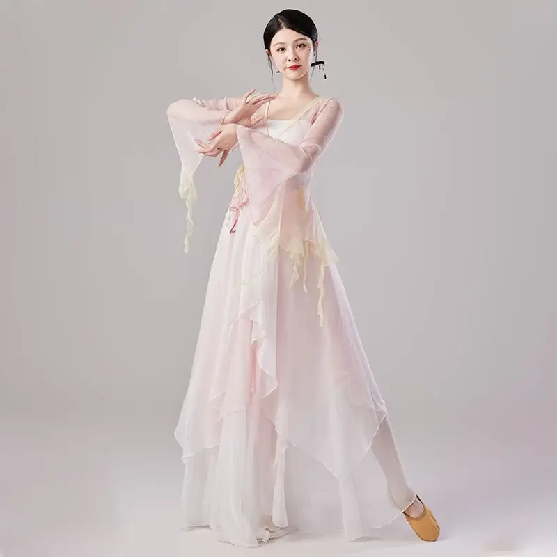

Classical Dance Costume Fairy Purple Suit Daily Practice Dress Loose Flowing Gauze Chinese Dance Performance Stage Dancewear