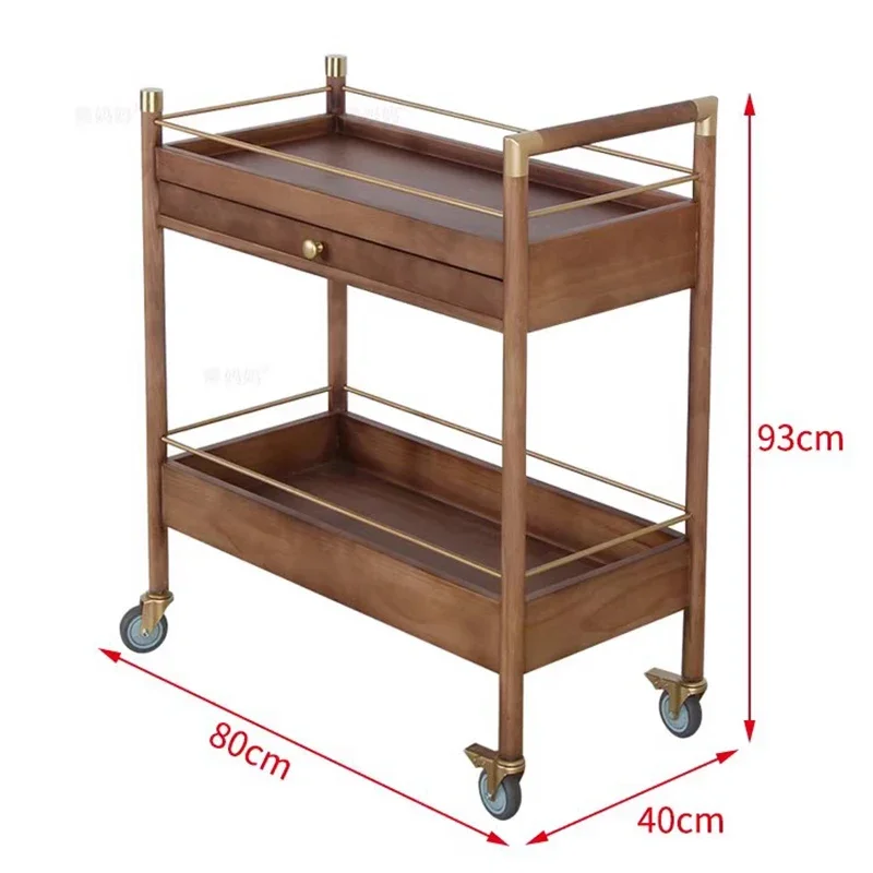*Hotel Cart Commercial Vegetables Rack Professional Cleaning Trolley Stainless Iron Dining Bar Carrying Espejo Small Utility