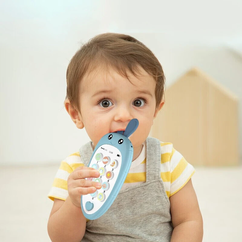 Baby Phone Toy Music Sound Telephone Sleeping Toys With Teether Simulation Phone Kids Infant Early Educational Toy Kids Gifts 2