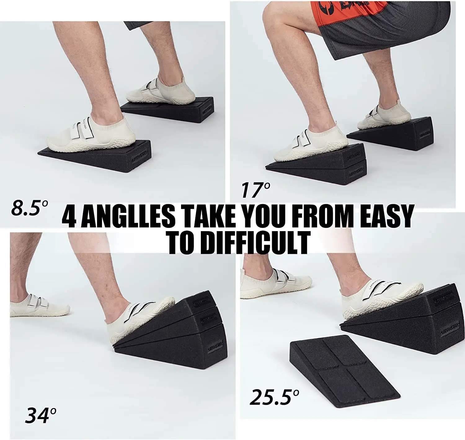 Squat Wedge Block 3pcs Adjustable Non-Slip Squat Ramp Deadlift Wedge Calf Stretcher Slant Board Strength For Deadlift