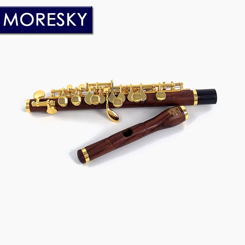 MORESKY red wood Piccolo C Key gold Plated keys redwooden Body Material MPC-1611