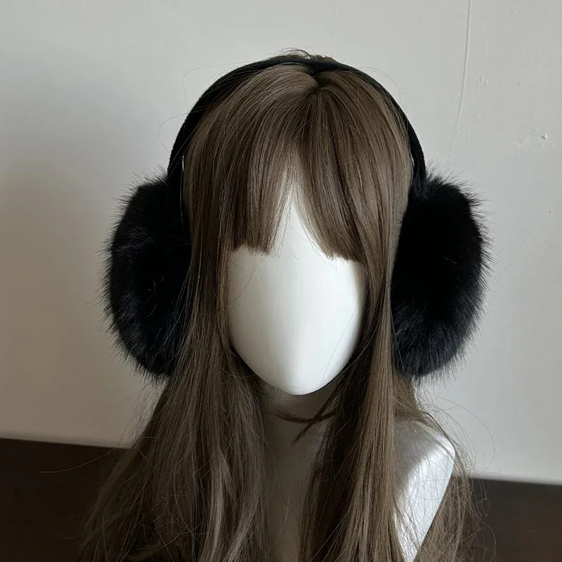 Folded Earmuffs Winter Ear Protection Cycling Earbags Accessories Women Y2k Leopard Faux Fur