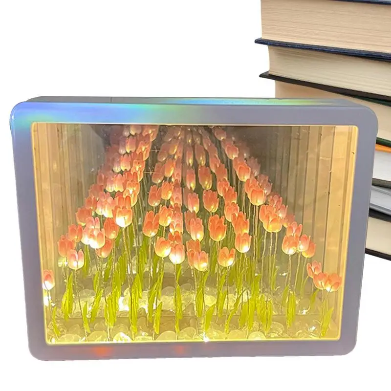 

Tulip Table Lamp Handmade DIY Tulip Mirror Tulip Sleep Lamps Lights For Bedrooms Bedside Decoration Ornament For Children Girl