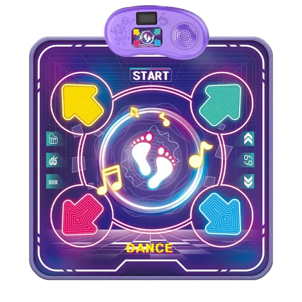 Music Dance Blanket Light Game Dance Mat Toys for 3-12 Year Old Boys Girls Indoor Sports Music Game Toy with 5 Modes