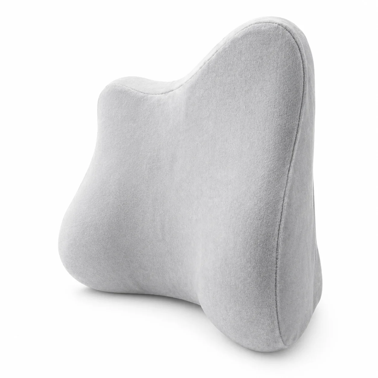 Ergonomic Memory Foam Back Support Cushion - Washable, Slow Rebound Pillow in Gray/Pink for Enhanced Comfort