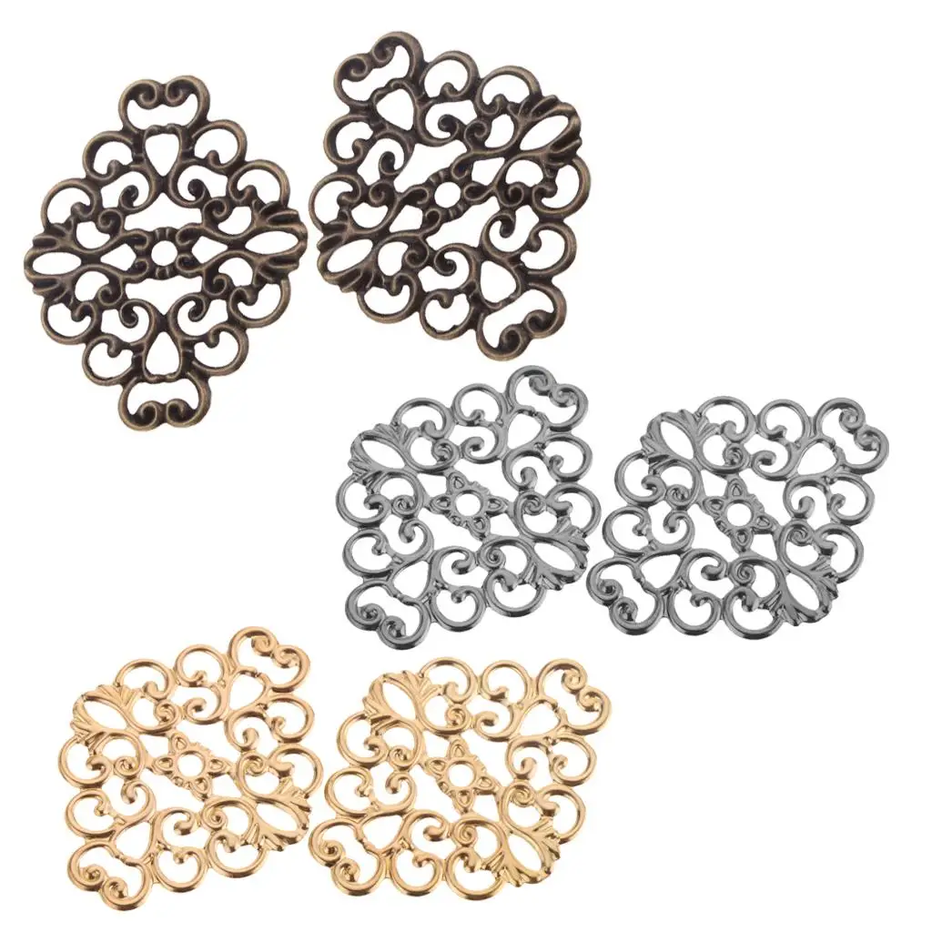 

50Pcs Lot Filigree Hollow Connector Charm Pendant Connector Hair Accessories DIY
