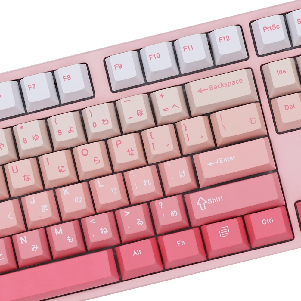 Chaves Gradiente Série Tema Rosa Keycaps Pbt Material Cereja Perfil Compatível com Teclados Mecânicos 139 151 - Imagem 2