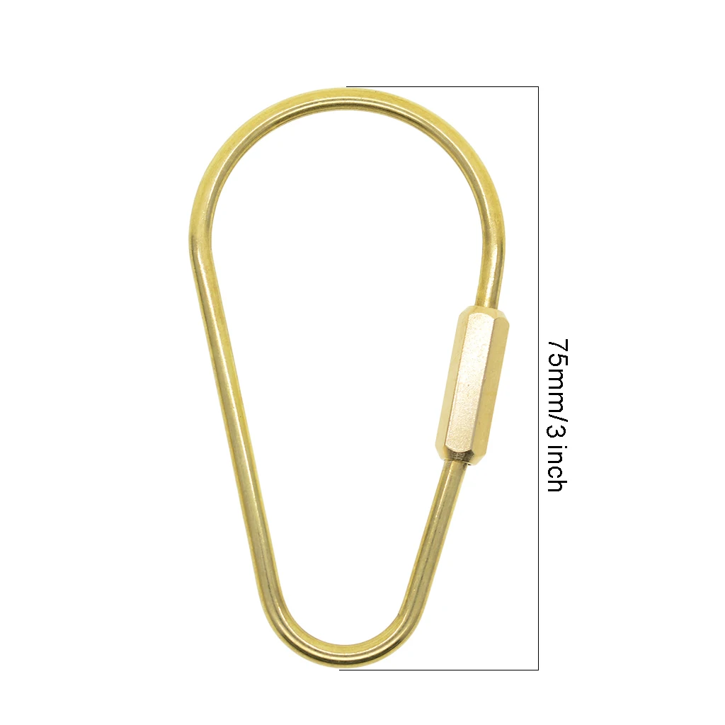 Elegant Brass Oval Hemisphere Heart Drop Carabiner Keychain Gift - 23 Stylish Options