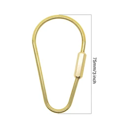Elegant Brass Oval Hemisphere Heart Drop Carabiner Keychain Gift - 23 Stylish Options (S)