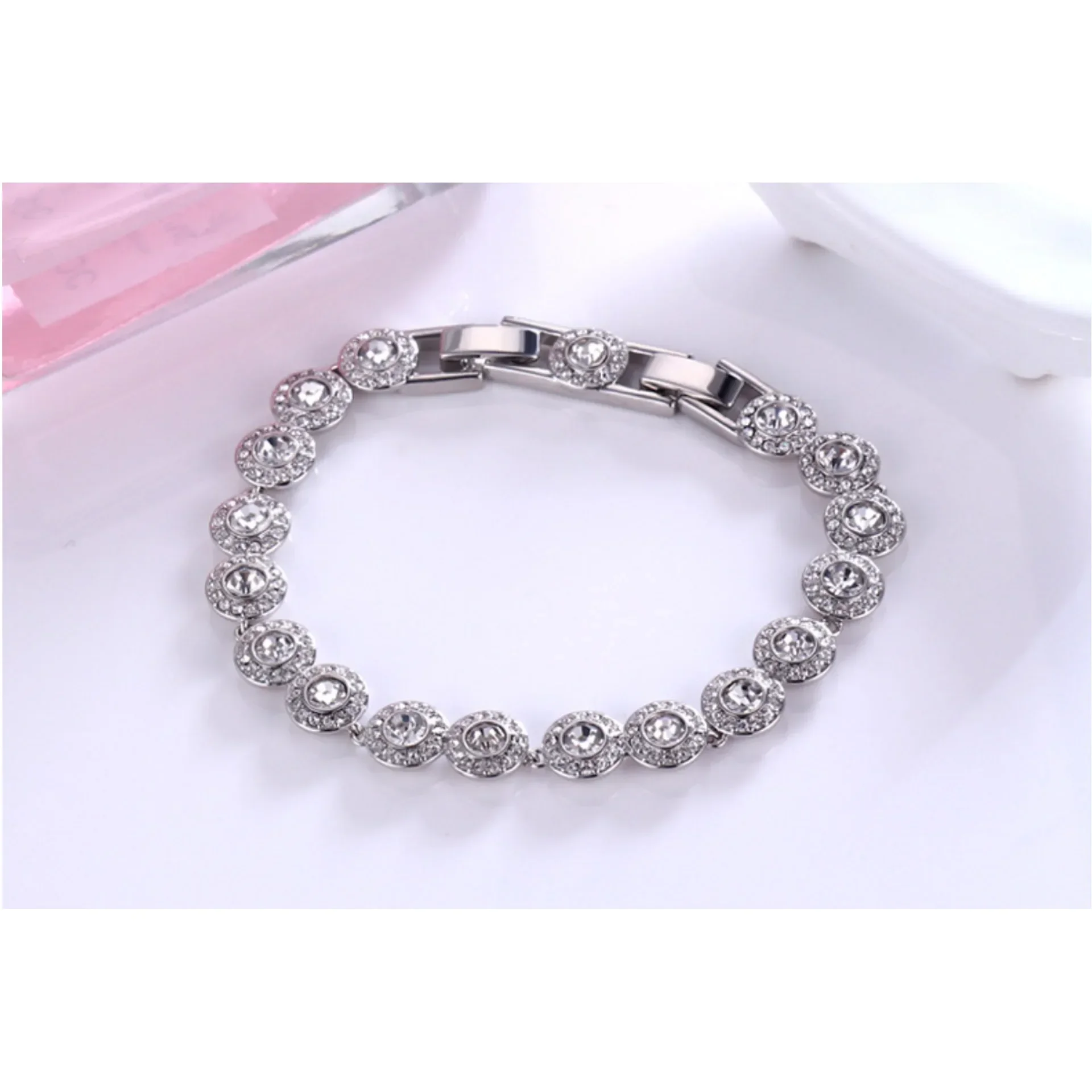2025 New Original High Jewelry Set Fine Charm Bracelet Earrings Matching Perfect Crystal Necklace for Women Wedding Gift 5