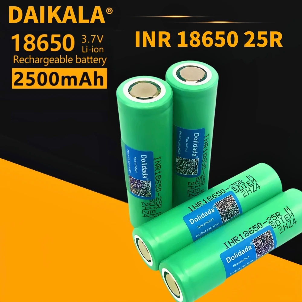 

100% Original Rechargeable Battery 3.6V 2500mAh INR18650 Battery 25R 20A Lithium Battery Screwdriver Flashlight
