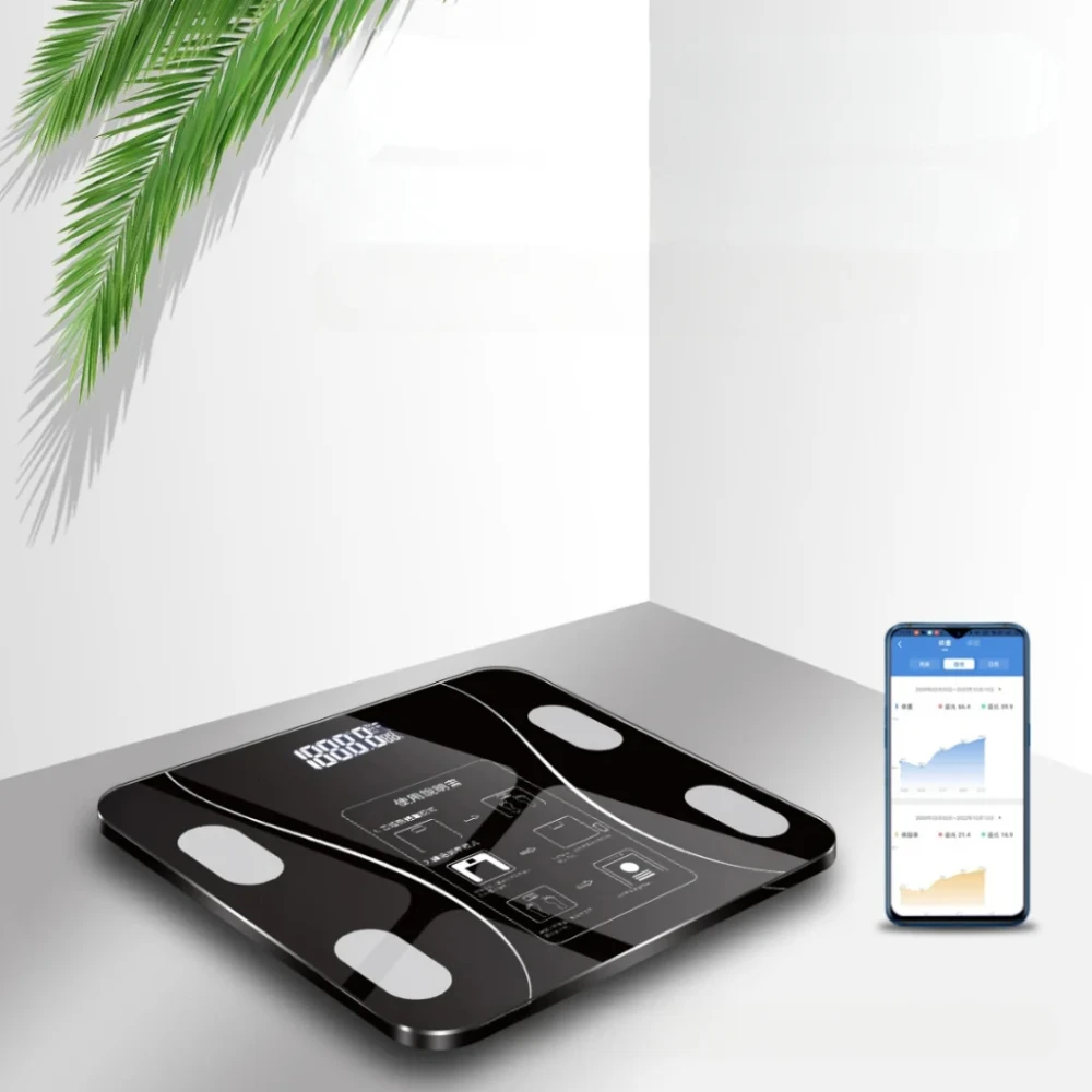 Digitale Bluetooth-Körperbioimpedanzwaage bis 180 kg, Ergebnis vom Mobiltelefon_voghion.com