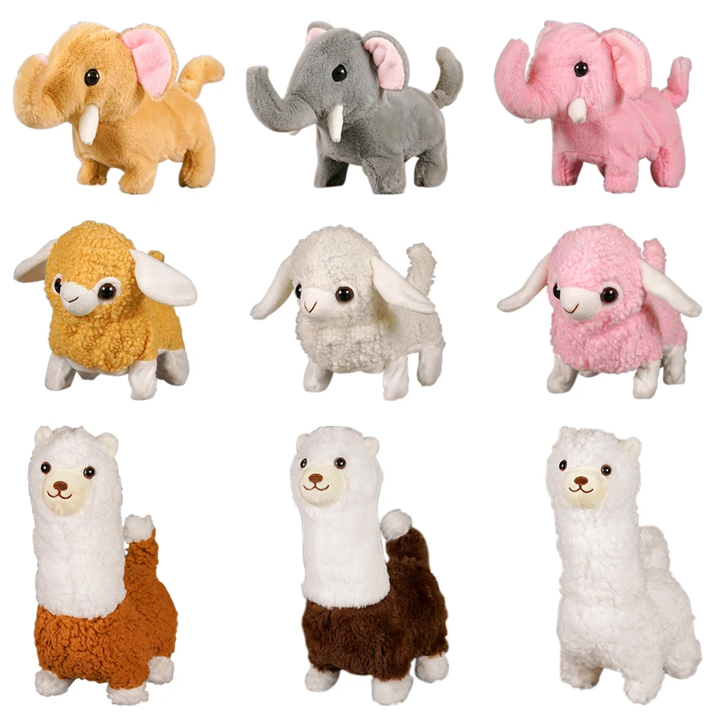Electric Alpaca Lamb Simulation Plush Toy Kawaii Elephant Stuffed Doll Wagging Tail Shouting Smart High Quality Birthday Gift