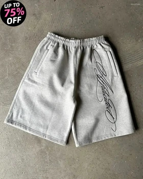 Y2K Harajuku Street Fashion Acrylic Knit High Waist Capri Shorts for Men and Women Baggy Sports Jogging Summer Casual Basketball 1