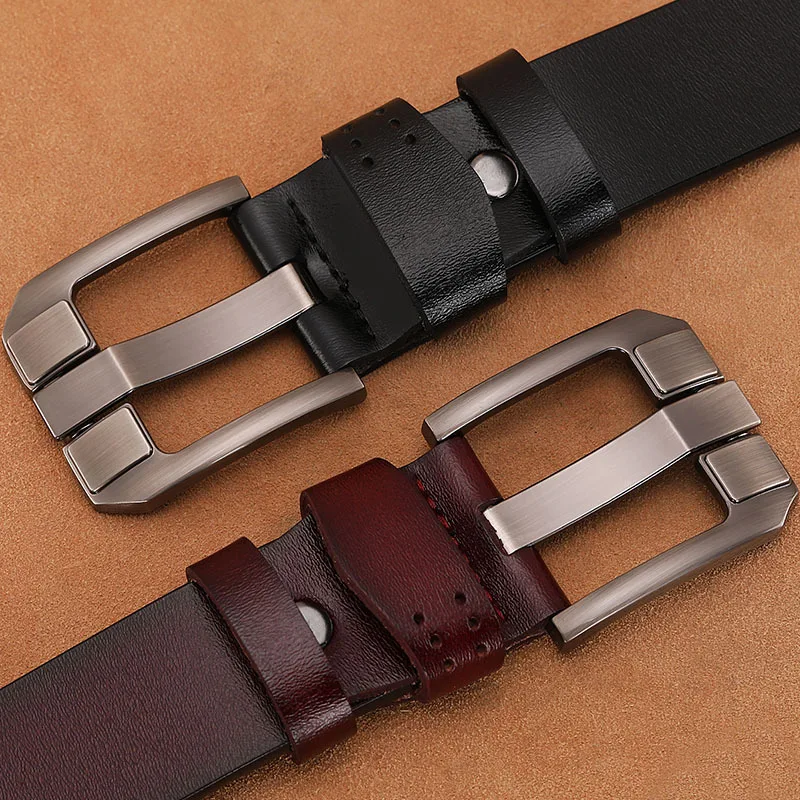 

Cow Genuine Leather Luxury Strap Male Belts for Men Large Plus Size 140cm 150cm Vintage Pin Buckle Men Belt High Quality G698