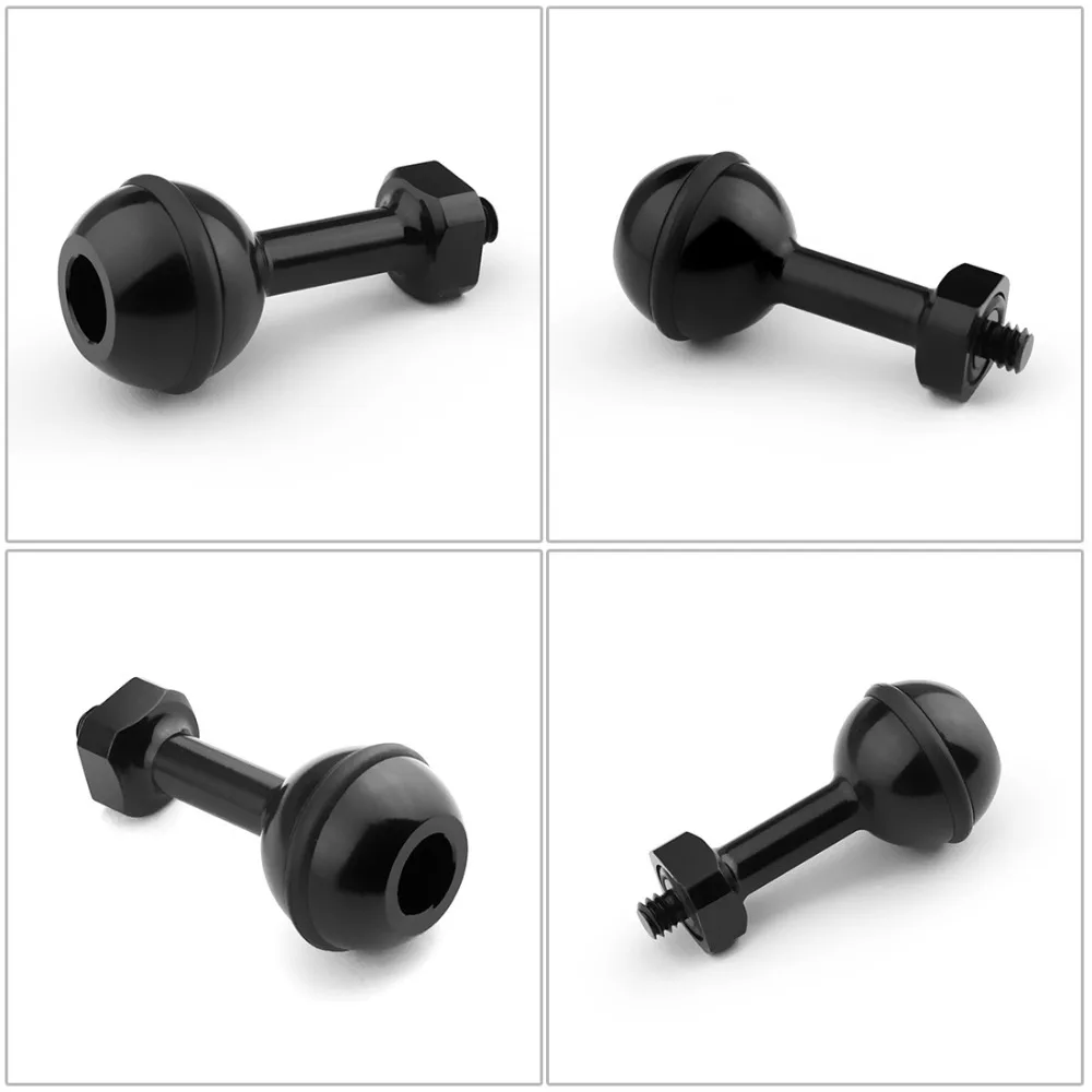 BGNing Aluminium 1-Zoll-Kugelkopfhalterung mit 1/4' 3/8' M5 Gewindeschrauben-Loch für Unterwasser-SLR-Kamerahalterung Stativ-Clip-Adapter – Detail 27