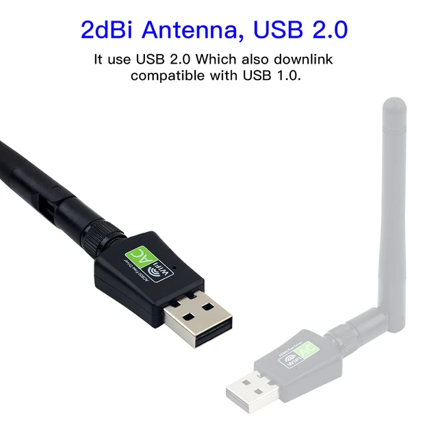 WiFi USB AC600 Adaptador De Banda Dupla 2.4G & 5G Receptor Dongle.