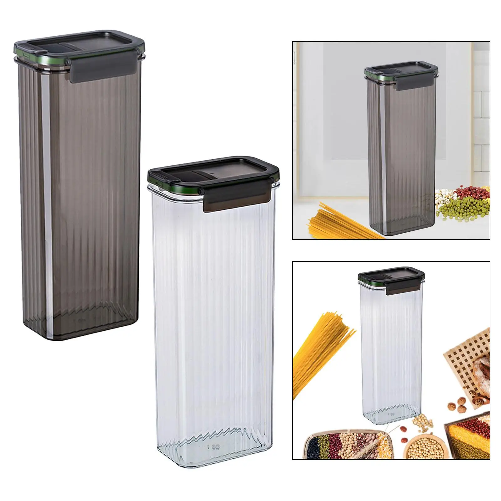 Airtight Removable Lid Pasta Storage Container Spaghetti Storage Container Storage Jar for Tea Sugar Beans Dry Food Cereals 4