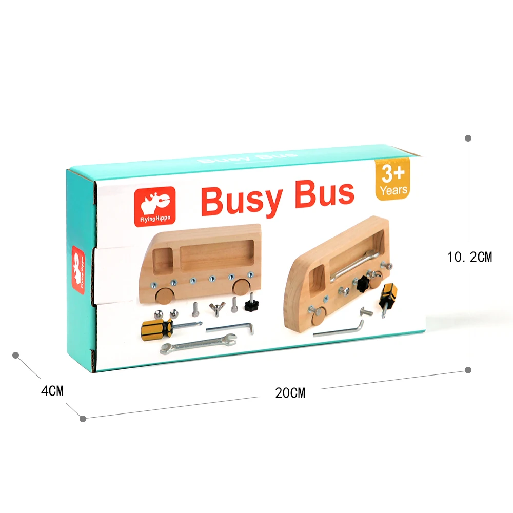 Nut Disassembly Busy Bus Educational Children's Toys Kids Birthday Gift Screw Car Model Screw Boys Creative Tool Assembled Toy 6