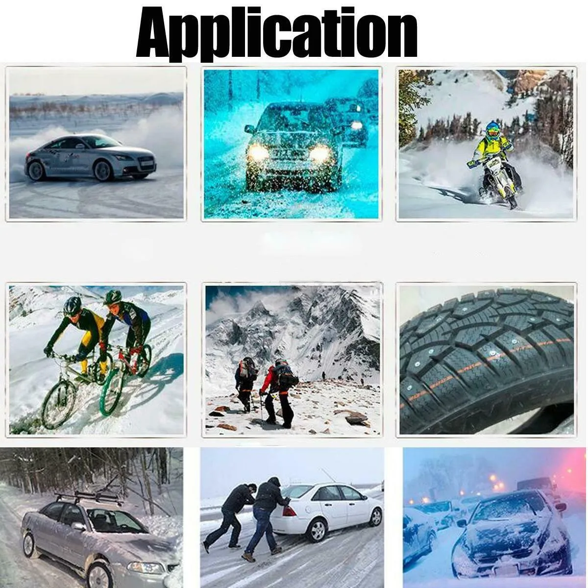 Wheel Tyre Studs 100Pcs Car Tire Studs Anti-Slip Screws Nails for Auto Motorcycle Bike Truck Off-road Tyre Anti-ice