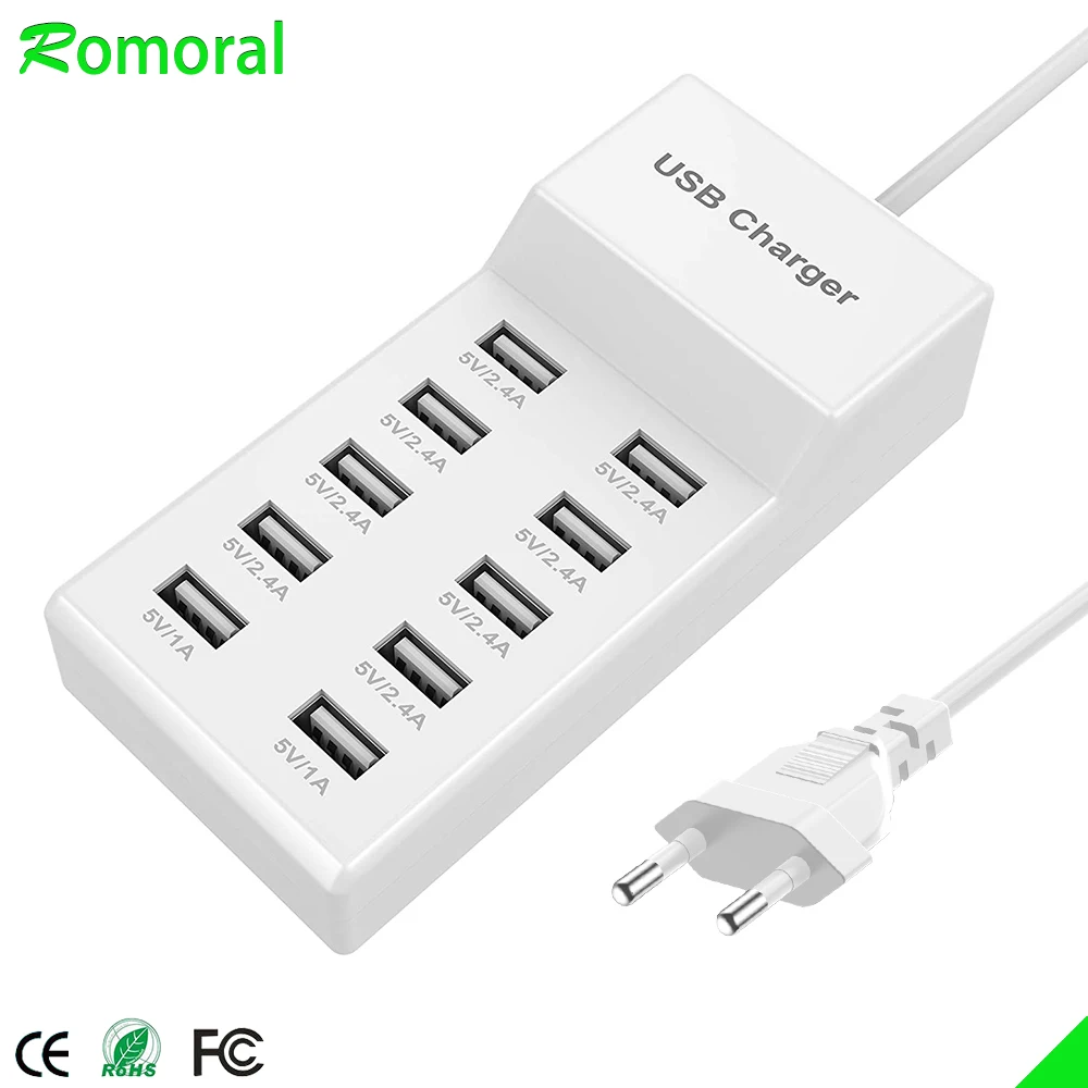 Caricabatterie USB caricabatterie per cellulare 60W 10 porte stazione di ricarica  USB per Tablet per smartphone con più dispositivi - AliExpress