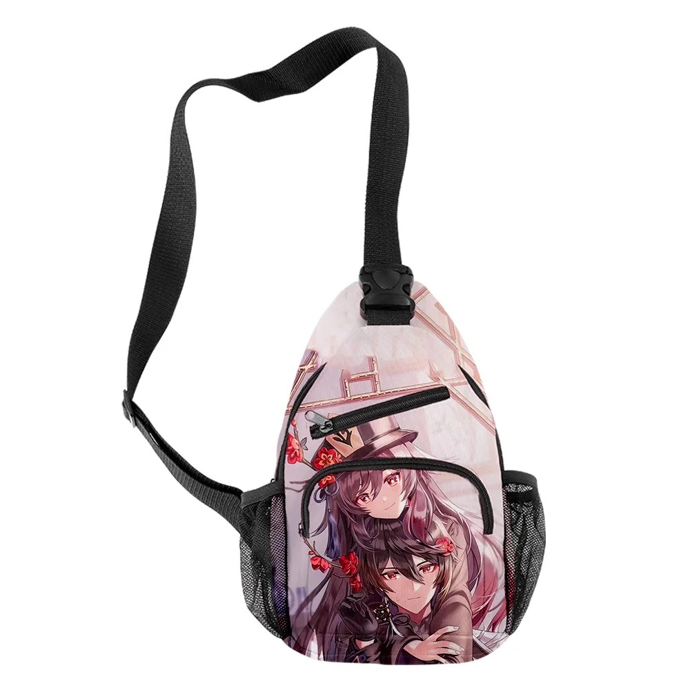 Youthful Genshin Impact ZhongLi Boys/Girls 3D Print Chest Bags Oxford Waterproof Sports Crossbody Travel Bag Shoulder Bags