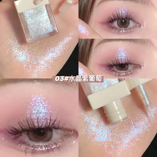 Glitter Highlighter Liquid Eye Shadow Pearl Shiny Shake High Gloss Brighten  2022