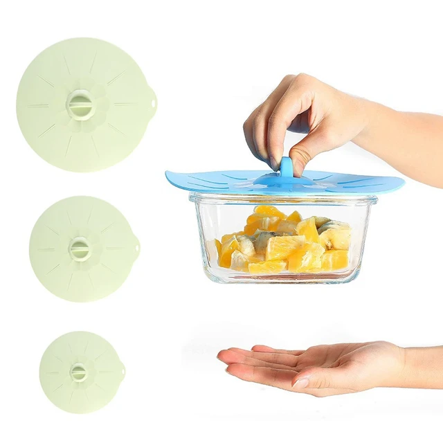 14-24cm Silicone Suction Lids Fruit Food Bowl Cover Silicone Pot Lid -  Microwave Cooking Rubber Pan Cover