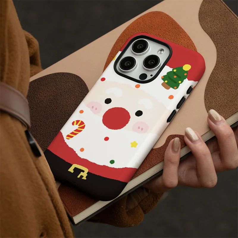 Festive Santa Claus Design 2-in-1 Protective Film Shell Cover