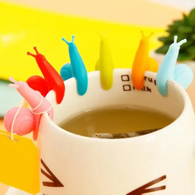 Tea Bag Holders For Cup 6pcs Drink Marker Tea Accessories Food Grade Silicone Waterproof Different Colors Silicone Drink Marker
