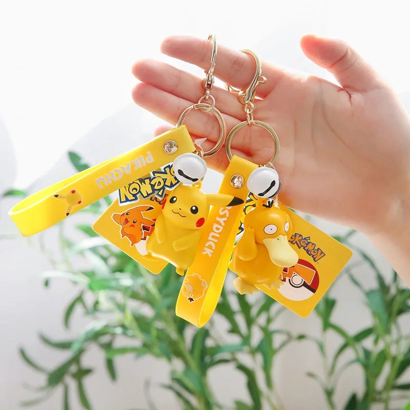 Pokemon Anime Pikachu Psyduck Charmander Jigglypuff Bulbasaur Squirtle PVC Keychain Bag Keyring Pendant Birthday Gifts | Игрушки и хобби