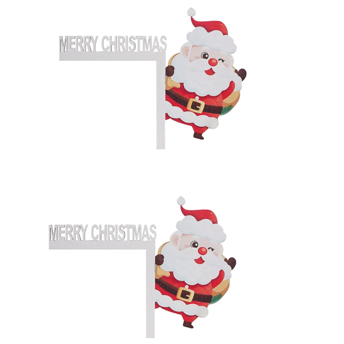 

2PCS Christmas Door Frame Decorations Wooden for Xmas Home Doors Windows Walls Party,A