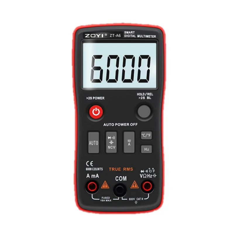 ZOYI Digital Multimeter ZT-A6 Professional Voltmeter AC DC Voltage Current Resistance Tester Temperature NCV Meter zt-a2
