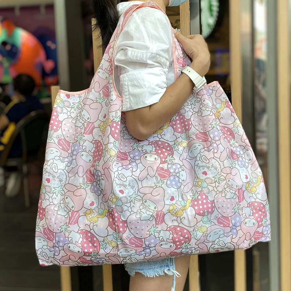 Large Reusable Grocery Shopping Bag Ladies Tote 50lb Fashion Pocket Shoulder Bag Foldable Eco Bag Washable