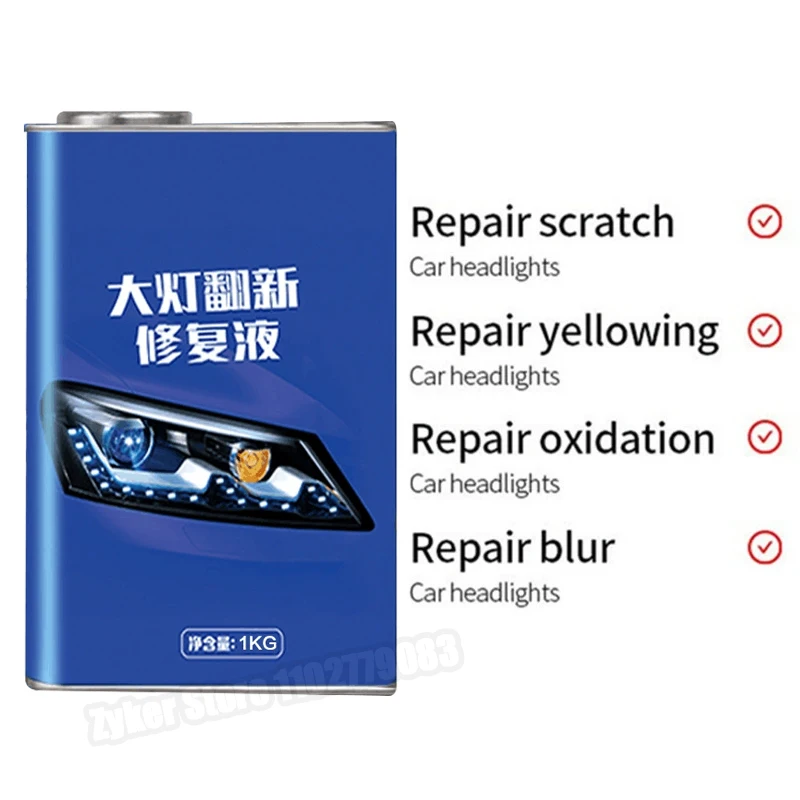 Car Headlight Polishing Evaporator Liquid 200ml/ 800g/ 1kg Headlamp Scratch Repair Agent Headlight Restoration Polishing Liquid