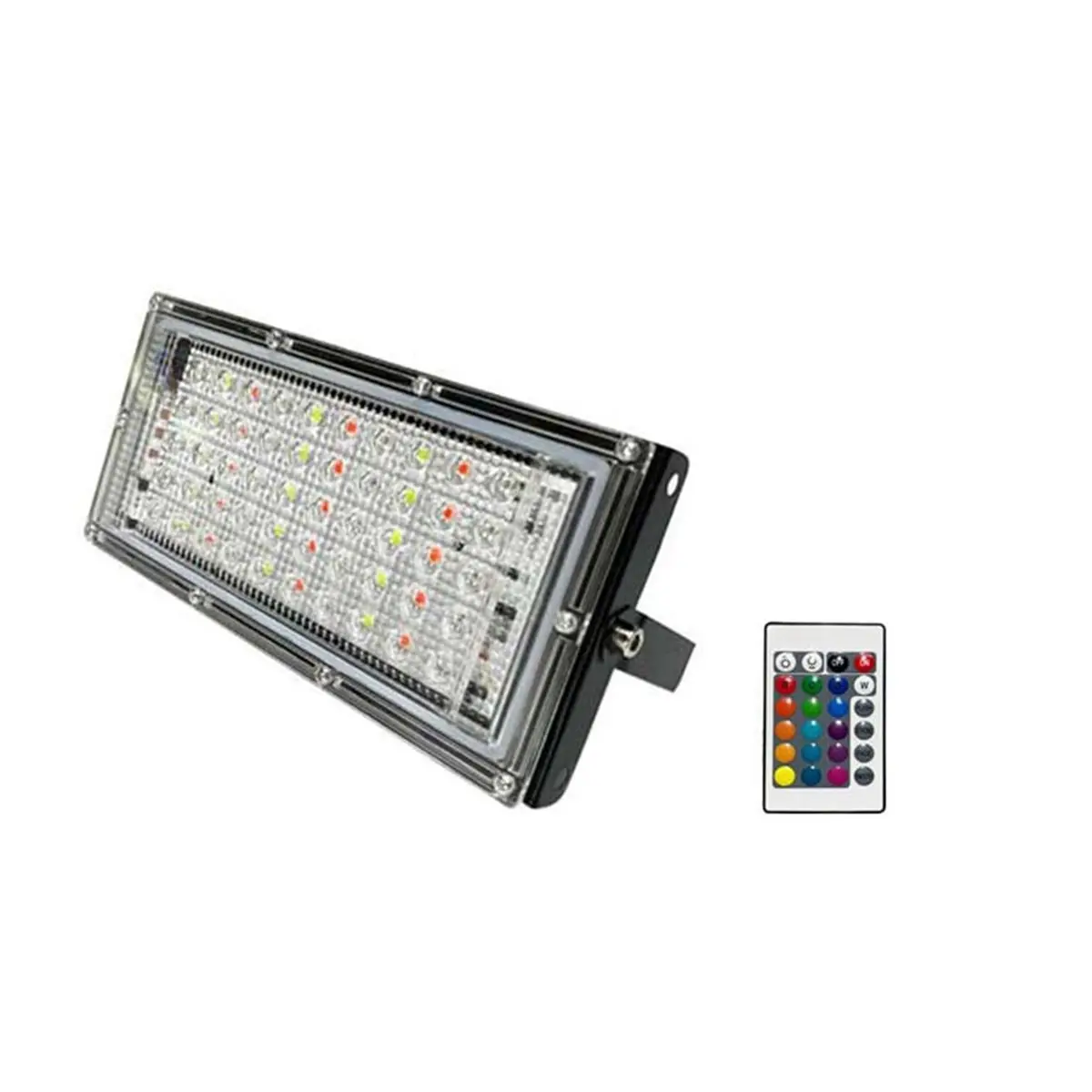A59Z-2X 원격 LED 투광 조명 반사경 라이트 램프 방수 IP65 야외 투광 조명 정원 LED RGB 스팟 50W EU 플러그
