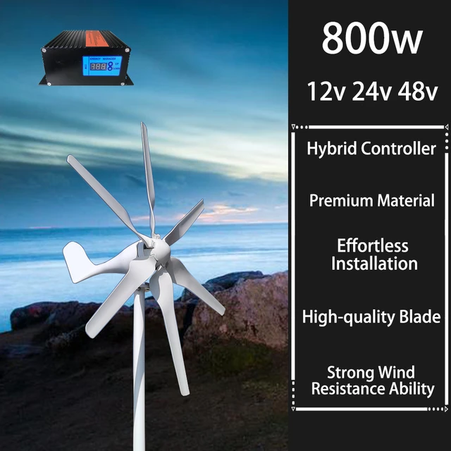 Gerador de turbinas eólicas O eixo horizontal 3000 w 3/5 lâminas moinho de  vento 12