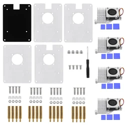 Transparent Acrylic Raspberry Pi 5 Case with PWM Cooling Fan and Stackable Design (4 Layer-Cooler)